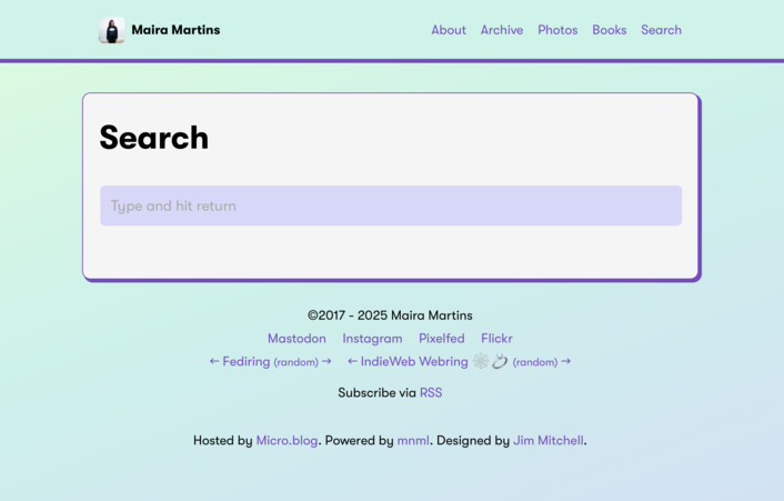 A webpage showing a Search form, in shades of green and purple. Below the form, a section with links is visible.