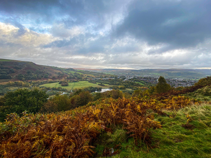 View across a cloudy valley