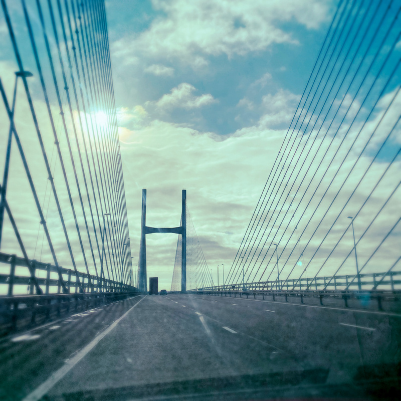 Suspension bridge from the road