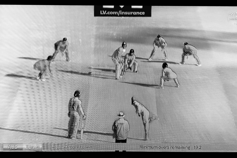 Cricket match on TV